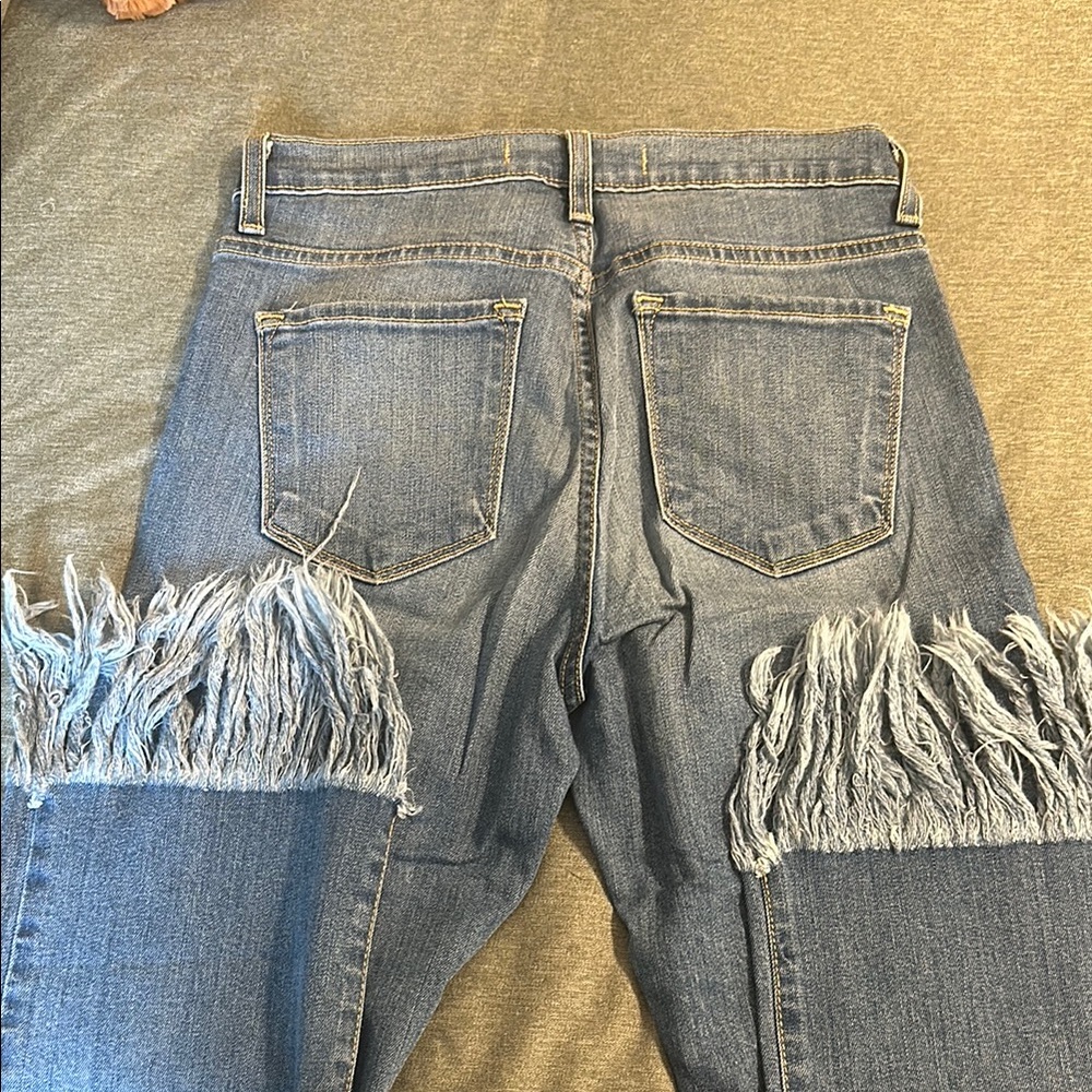FLYING MONKEY Fringe Ankle Jeans - Picture 3 of 4